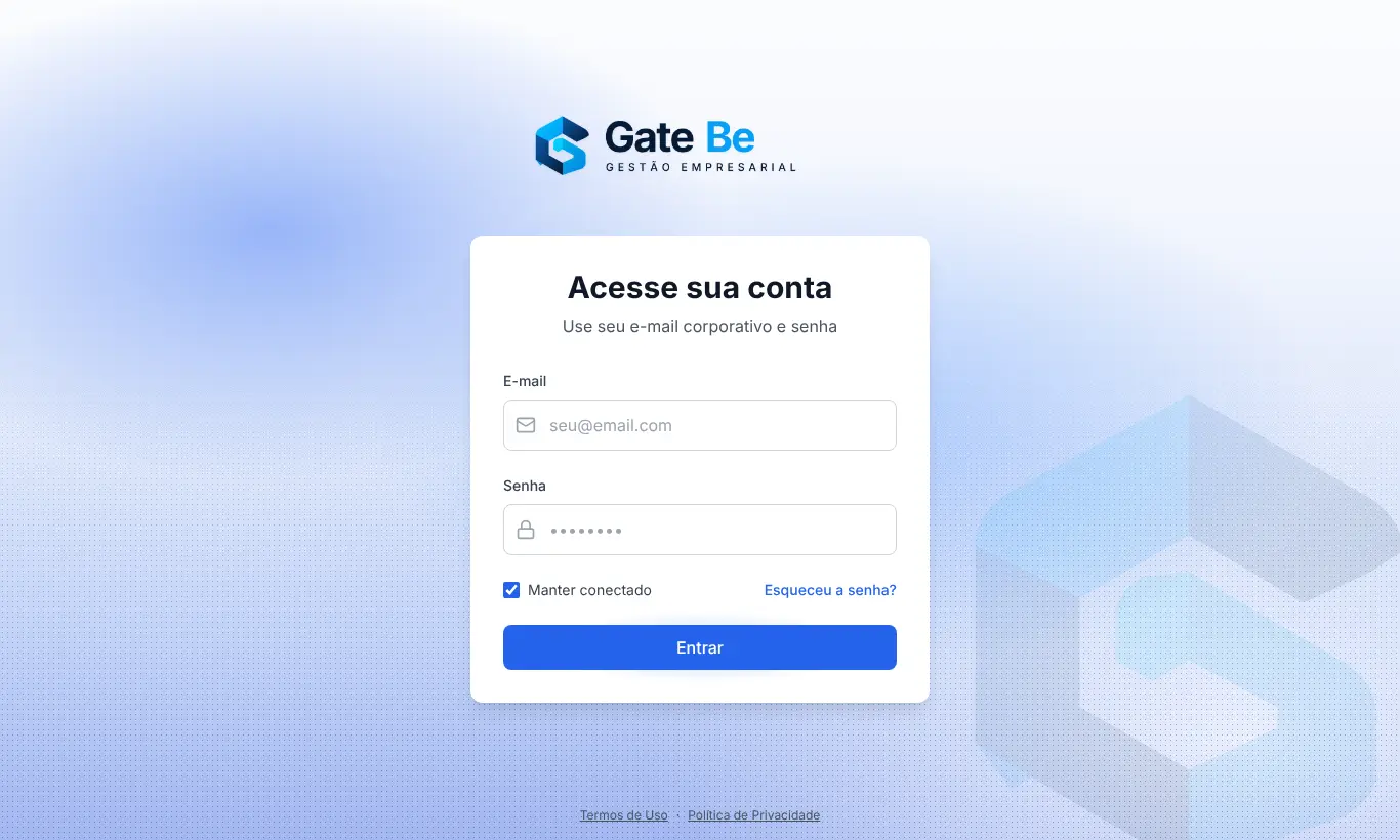 Tela de entrada do Gatebe